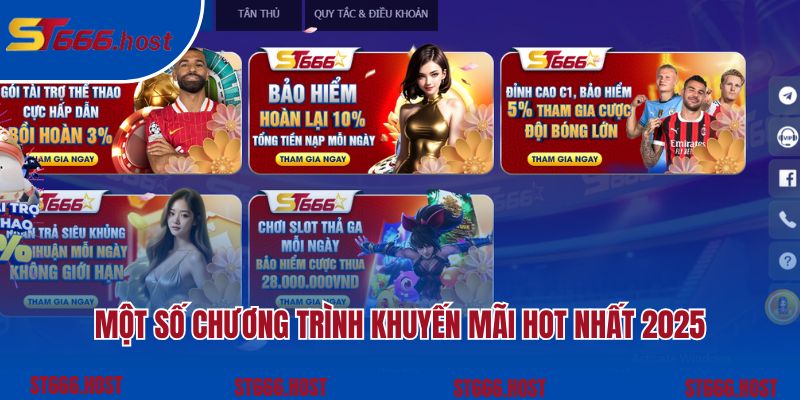 Điểm tên một số chương trình khuyến mãi ST666 hot nhất 2025